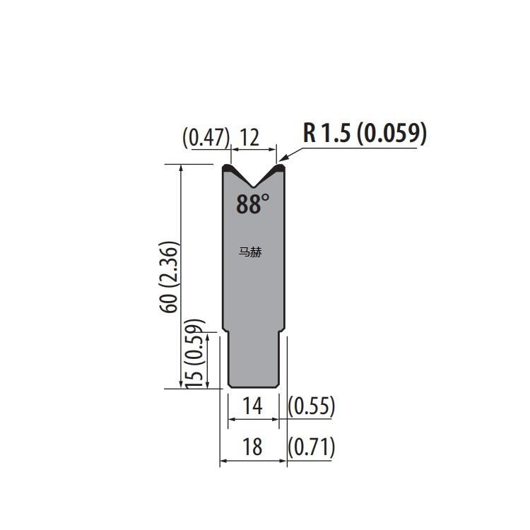 AMADA单V下模具-V12-88度下模