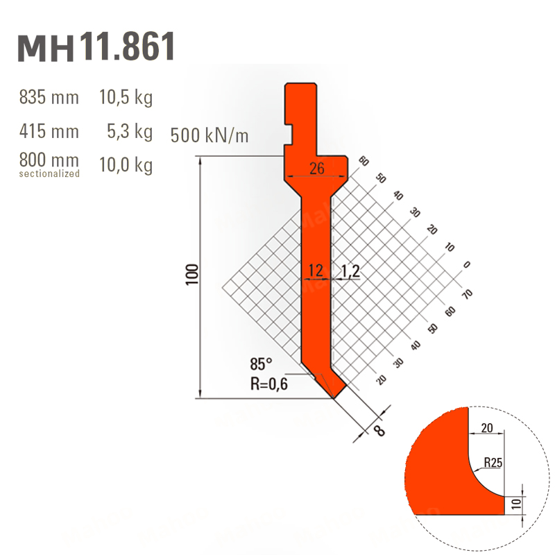 折弯模具-折弯上模MH11.861