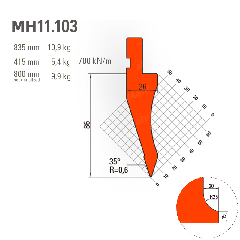 折弯模具-折弯上模MH11.103