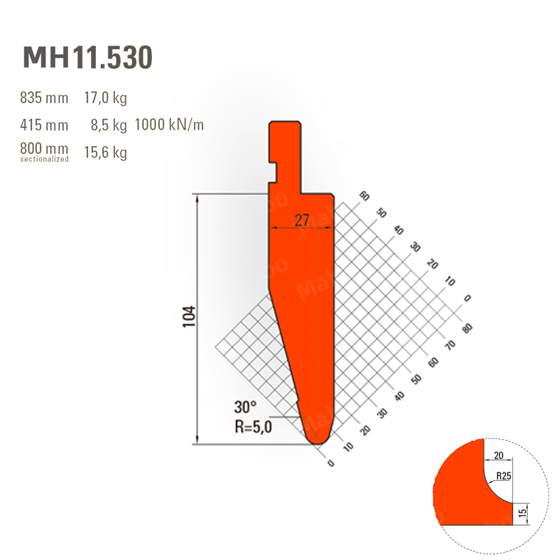 折弯模具-折弯上模MH11.530