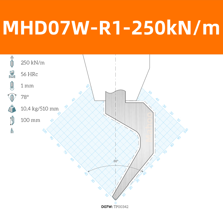 黄石锻压-LVD折弯上模 MHDO7W-R1-250kN/m