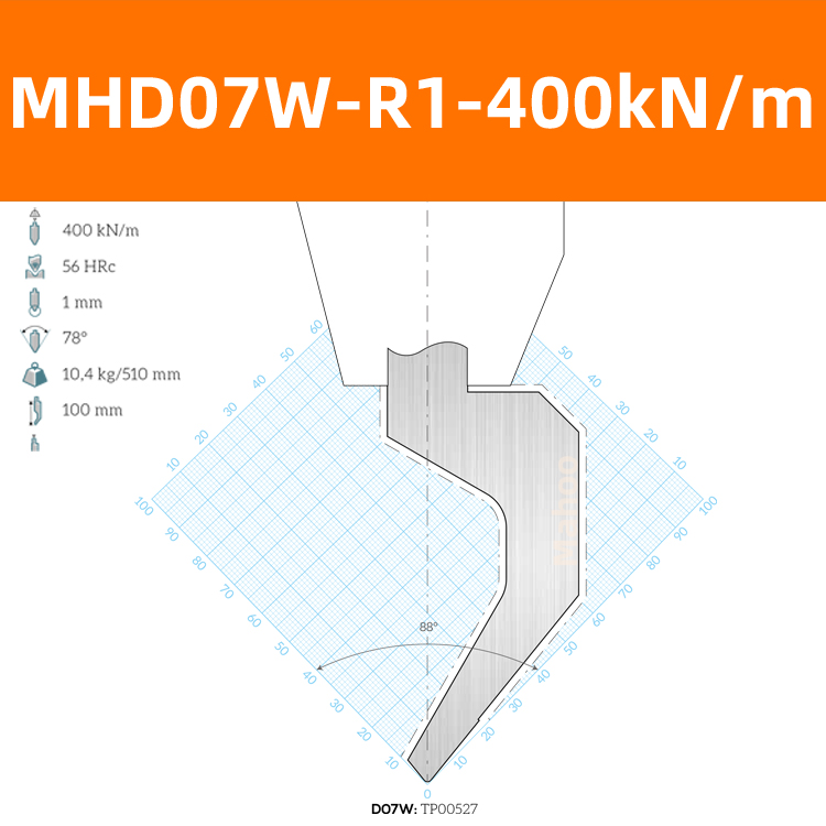 黄石锻压-LVD折弯上模 MHDO7W-R1-400kN/m