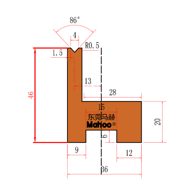 数控折弯机模具-单V4折弯下模