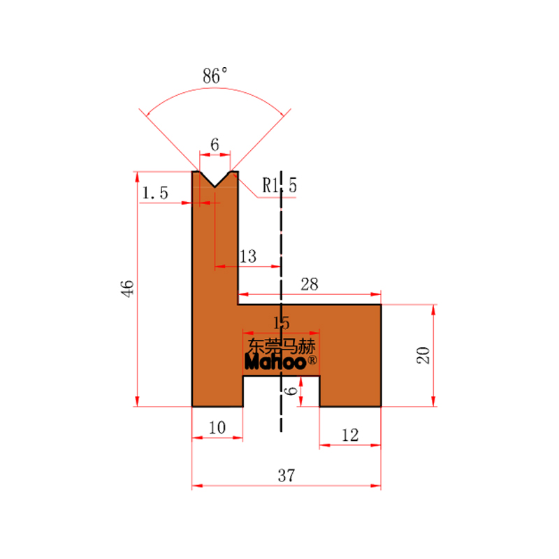 数控折弯机模具-单V6折弯下模