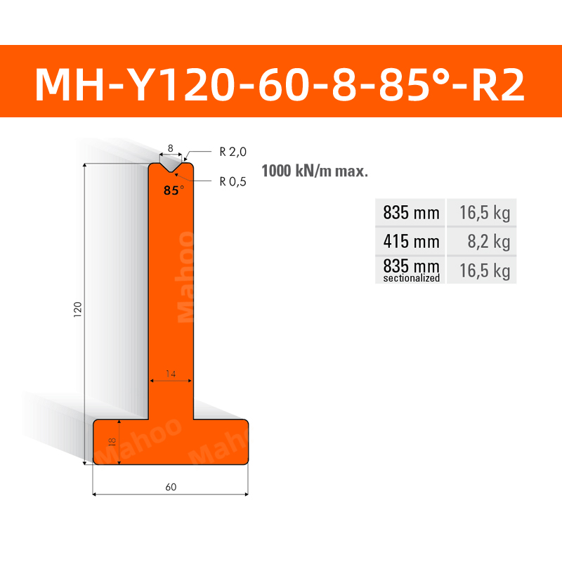 数控折弯下模 MH-V120-60-8-85°-R2