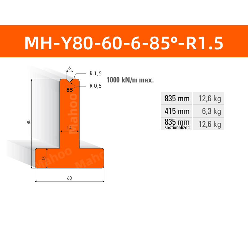 数控折弯下模 MH-Y80-60-6-85°-R1.5