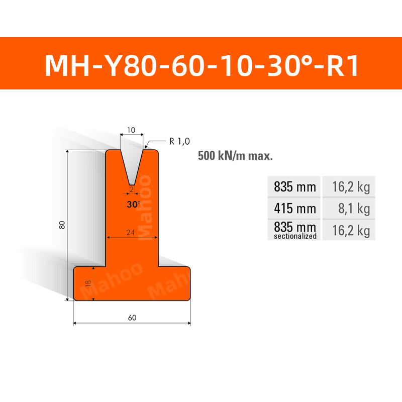 数控折弯下模 MH-Y80-60-10-30°-R1
