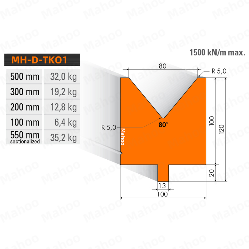 13*20 单V下模-v80-80°