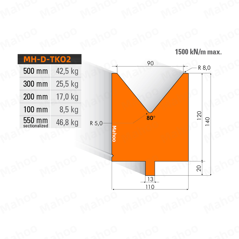 13*20 单V下模-v90-80°