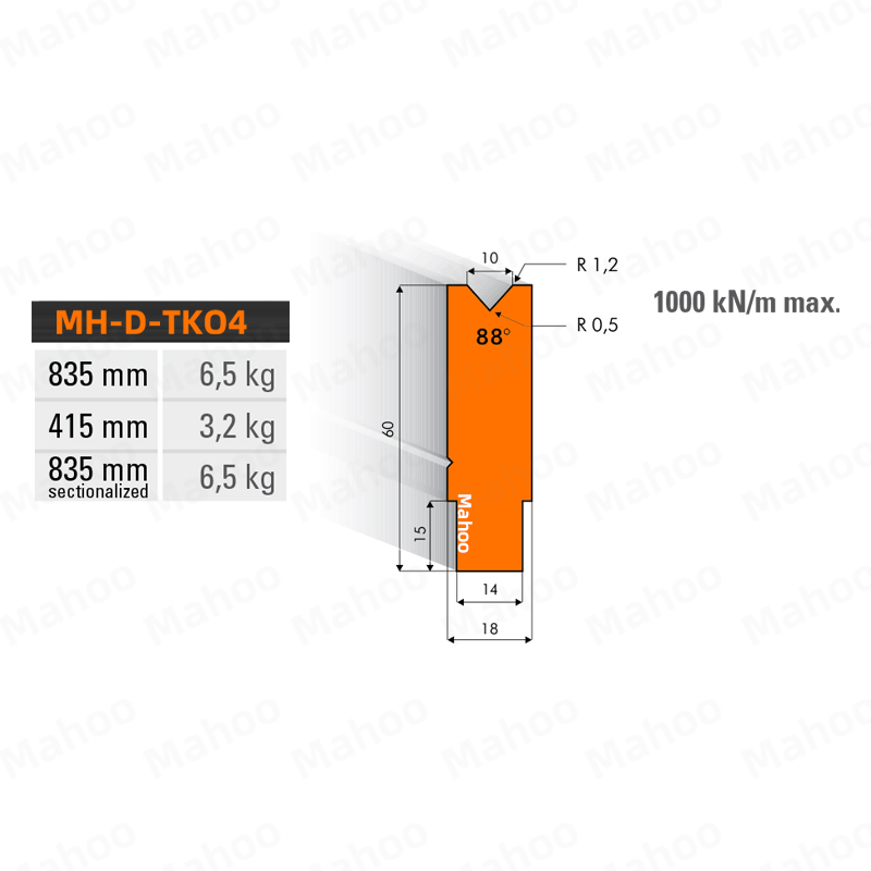 下动折弯机折弯机模具-单V-v10-88°