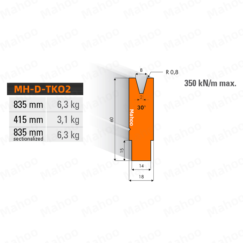 下动折弯机折弯机模具-单V-v8-30°