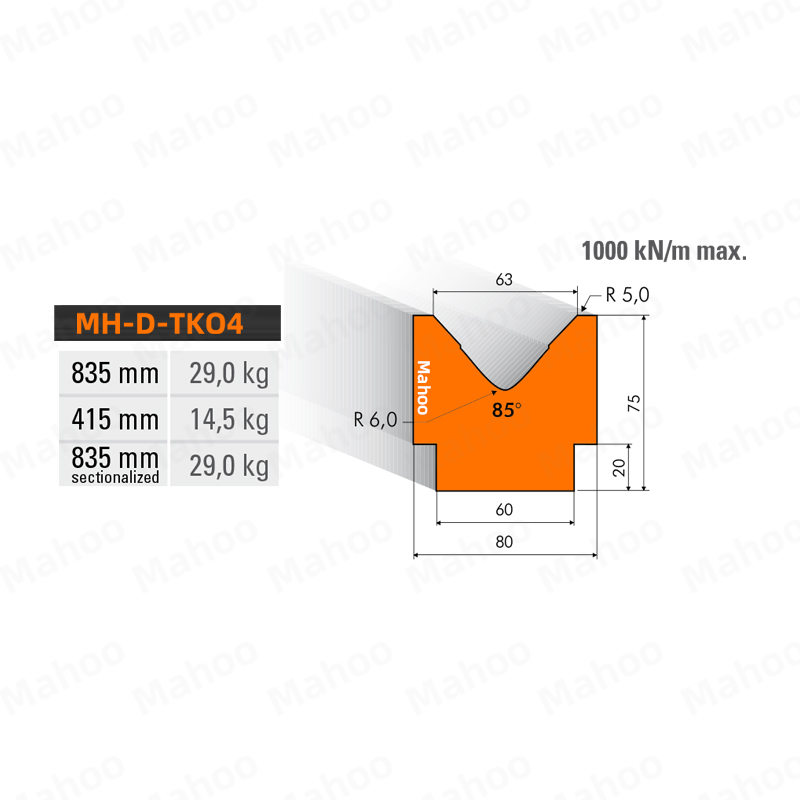 下动折弯机折弯机模具-单V-v63-85°