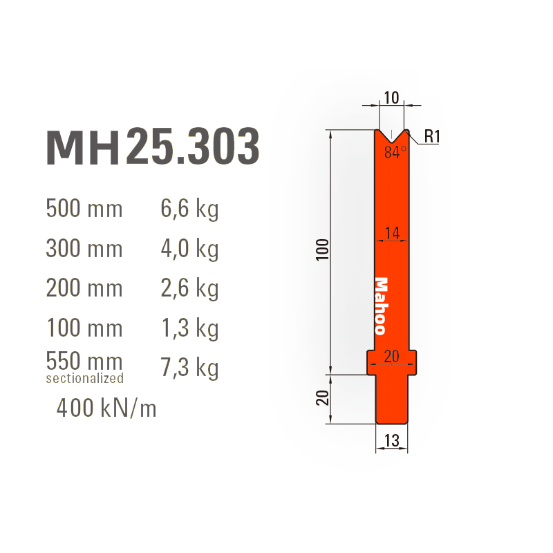 通快折弯机模具-通快折弯下模-V10-84°（86°/88°）