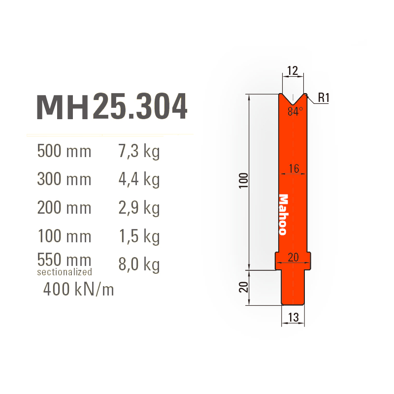 通快折弯机模具-通快折弯下模-V12-84°（86°/88°）