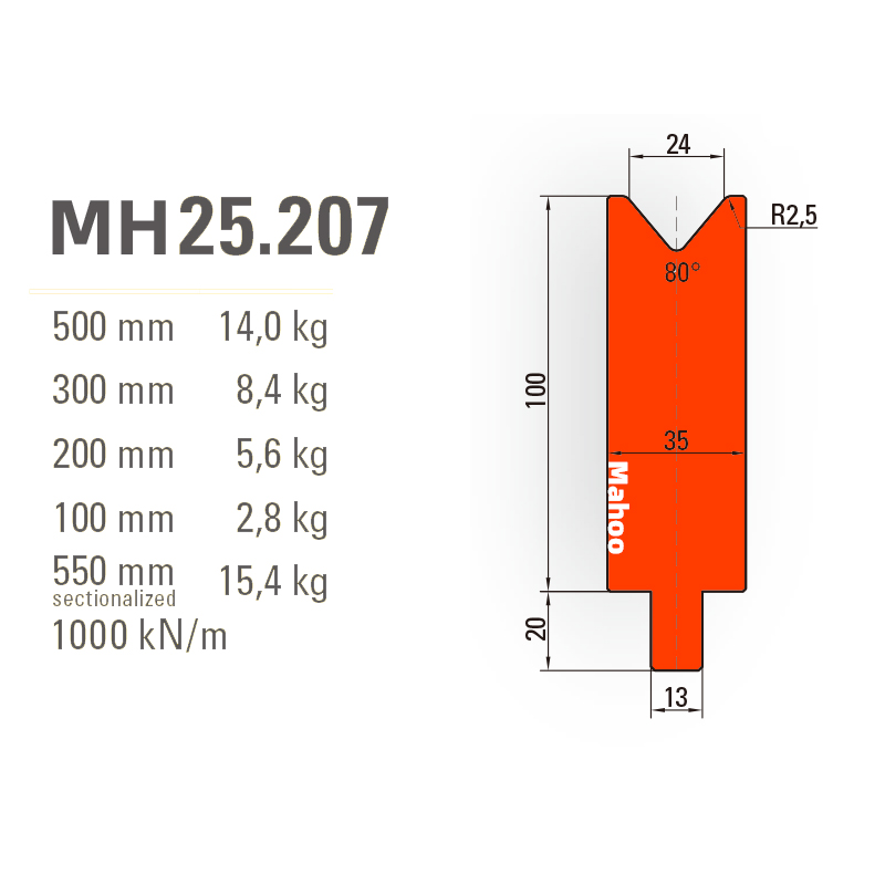 通快折弯机模具-通快折弯下模-V24-84°（86°/88°）