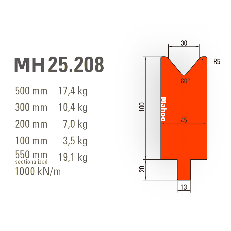 通快折弯机模具-通快折弯下模-V30-80°（86°/88°）