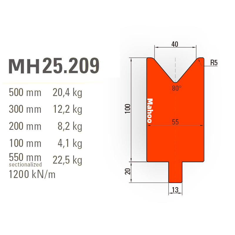 通快折弯机模具-通快折弯下模-V40-80°（86°/88°）