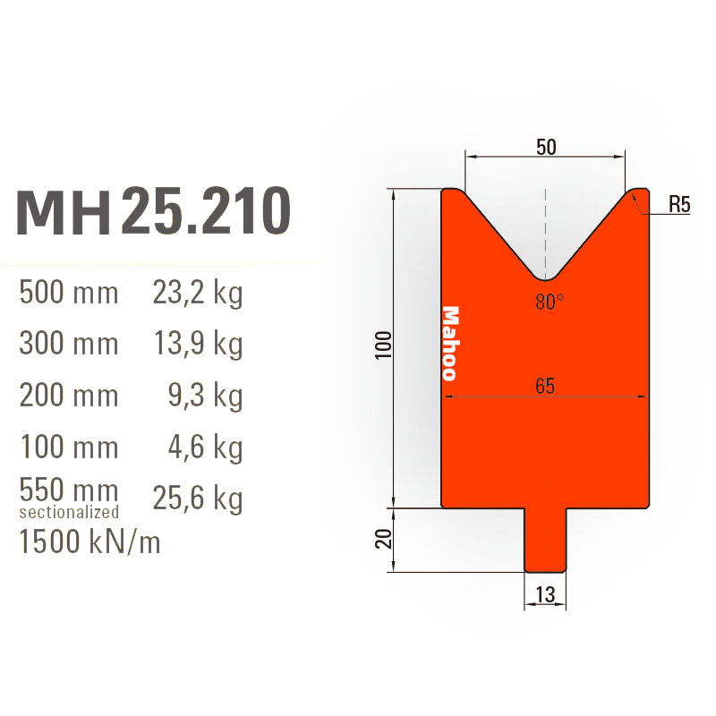 通快折弯机模具-通快折弯下模-V50-80°（86°/88°）