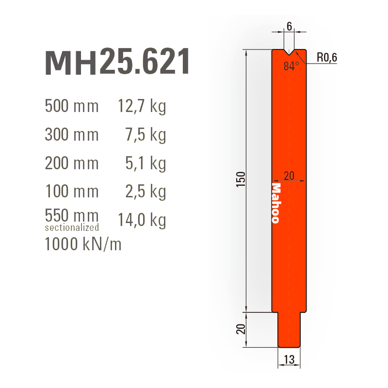 通快数控折弯模具-通快折弯下模-SP-H170-V6-84°{86°/88°}