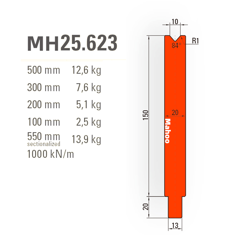 通快数控折弯模具-通快折弯下模-SP-H170-V10-84°{86°/88°}