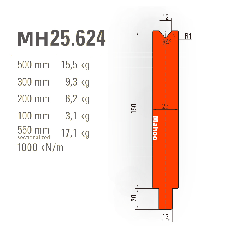 通快数控折弯模具-通快折弯下模-SP-H170-V12-84°{86°/88°}