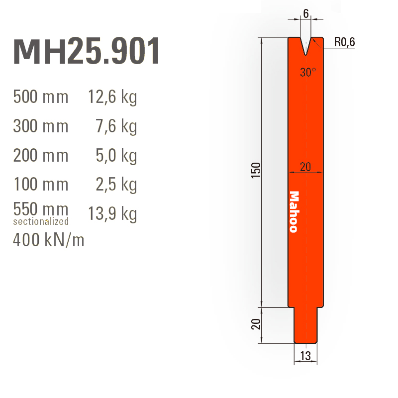 通快数控折弯模具-通快折弯下模-SP-H170-V6-30°