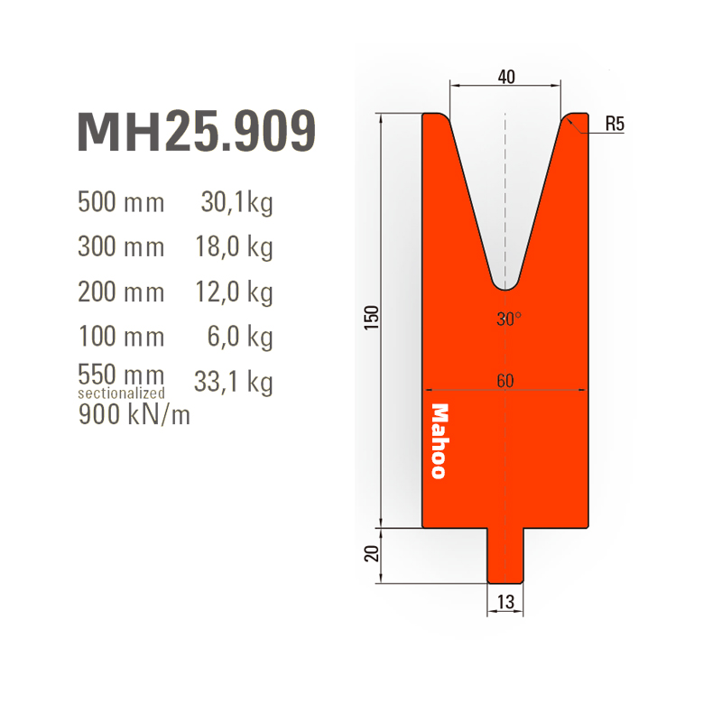 通快数控折弯模具-通快折弯下模-SP-H170-V40-30°