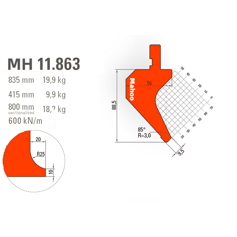 马赫折弯机模具13-30-标准折弯上模具-MH11863
