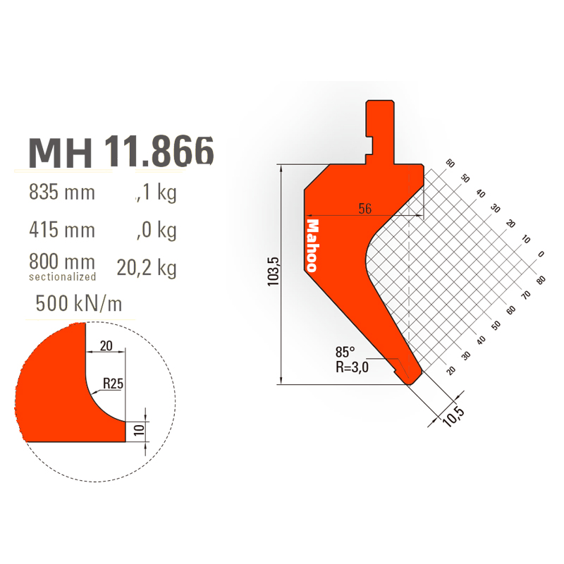 马赫折弯机模具13-30-标准折弯上模具-MH11866