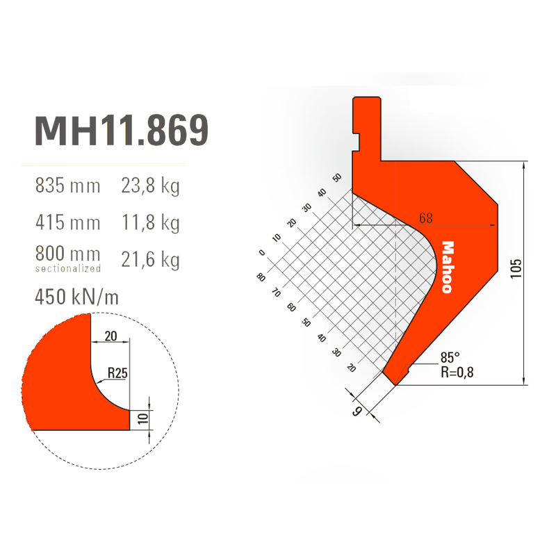 马赫折弯机模具13-30-标准折弯上模具-MH11869