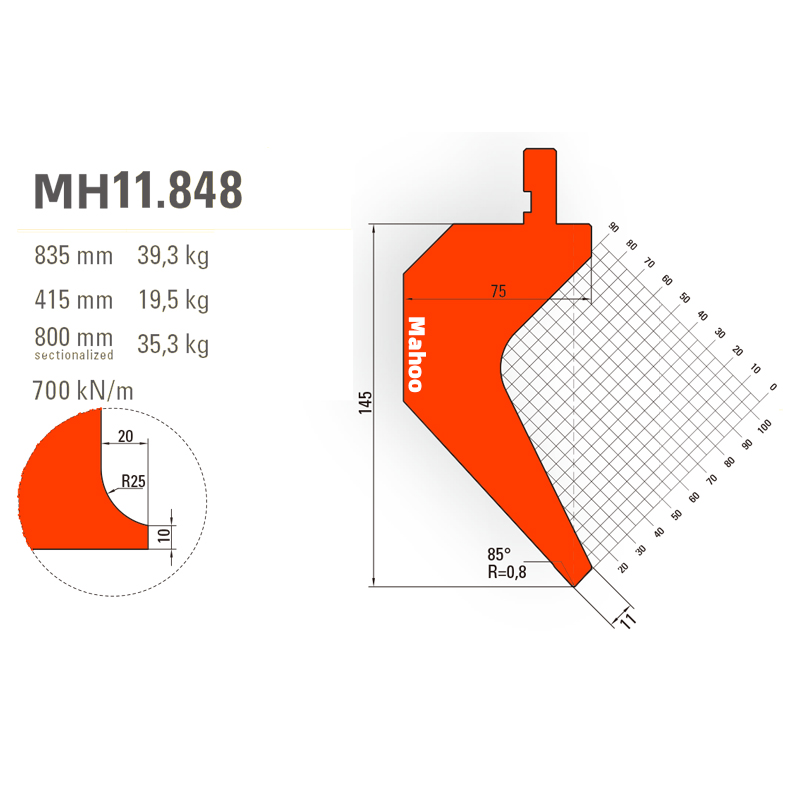 马赫折弯机模具13-30-标准折弯上模具-MH11848