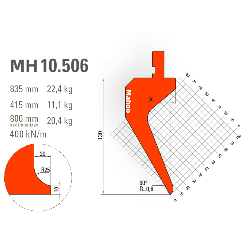 马赫折弯机模具13-30-标准折弯上模具-MH10506