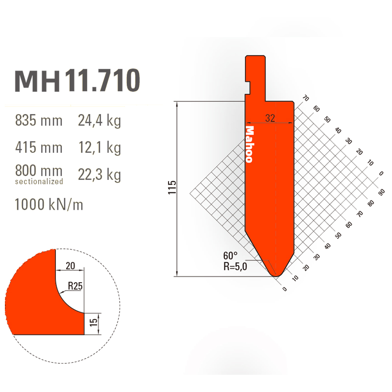 马赫折弯机模具13-30-标准折弯上模具-MH11710