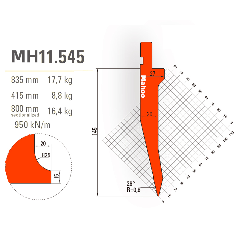 马赫折弯机模具13-30-标准折弯上模具-MH11545