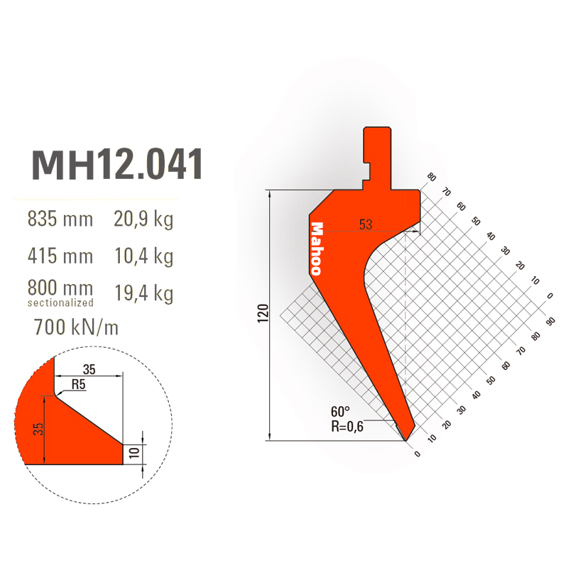 马赫折弯机模具13-30-标准折弯上模具-MH12041