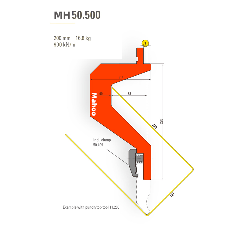 马赫折弯机模具13-30-标准折弯上模具-MH50500