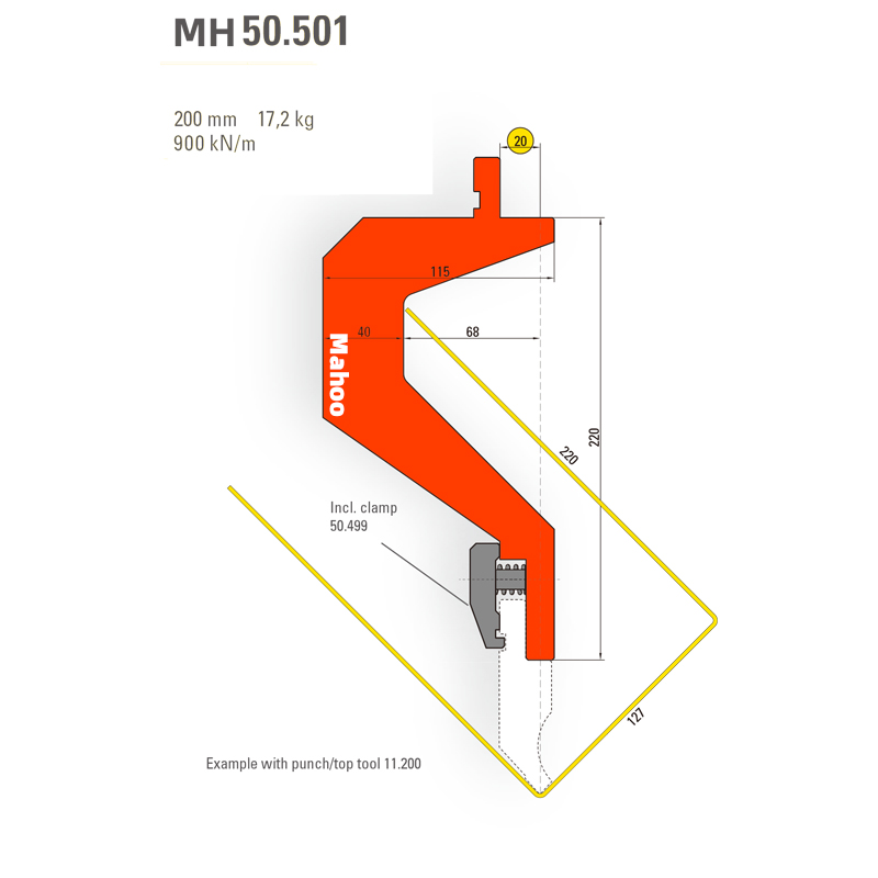 马赫折弯机模具13-30-标准折弯上模具-MH50501