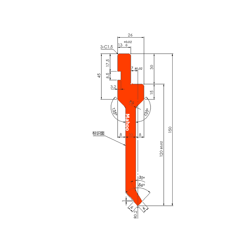 标准折弯模具-折弯上模-202上模H120W26