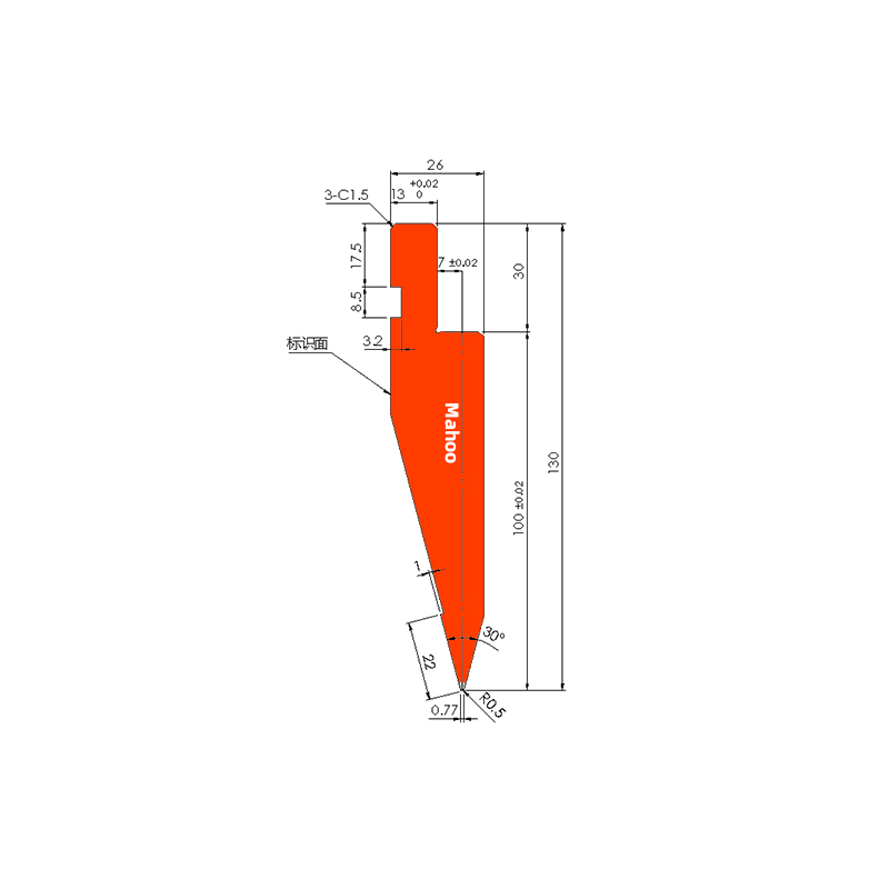 标准折弯模具-折弯上模-210尖刀H100W26