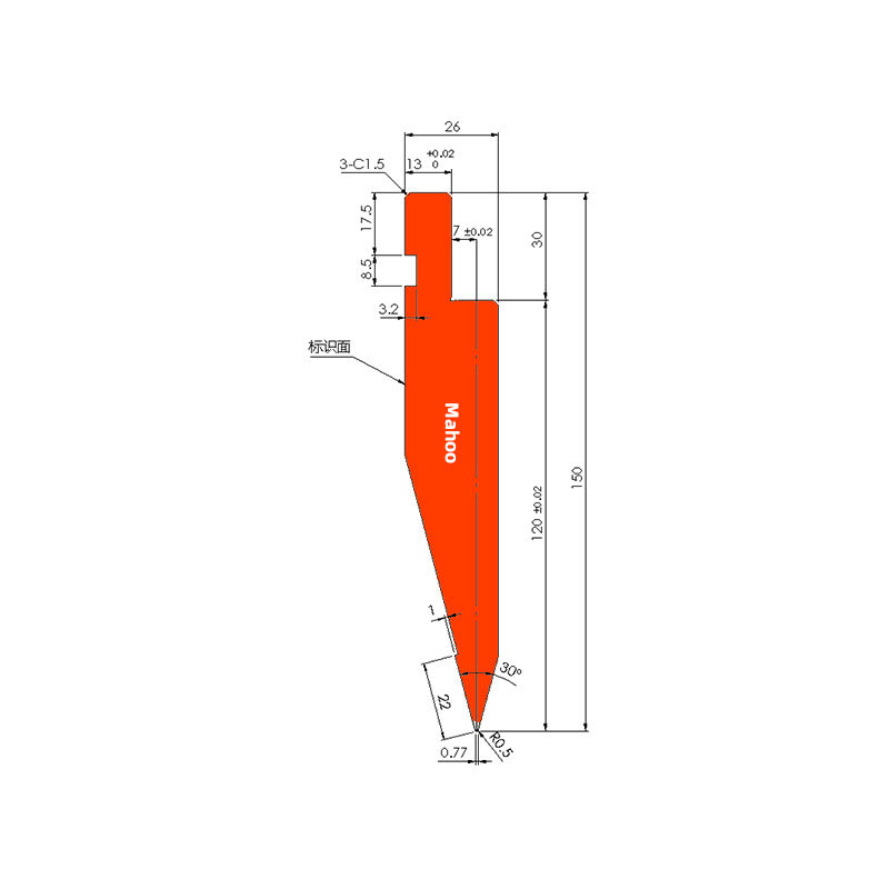 标准折弯模具-折弯上模-210尖刀H120W26