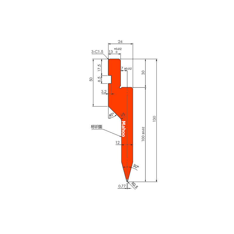 标准折弯模具-折弯上模-215尖刀H100W26