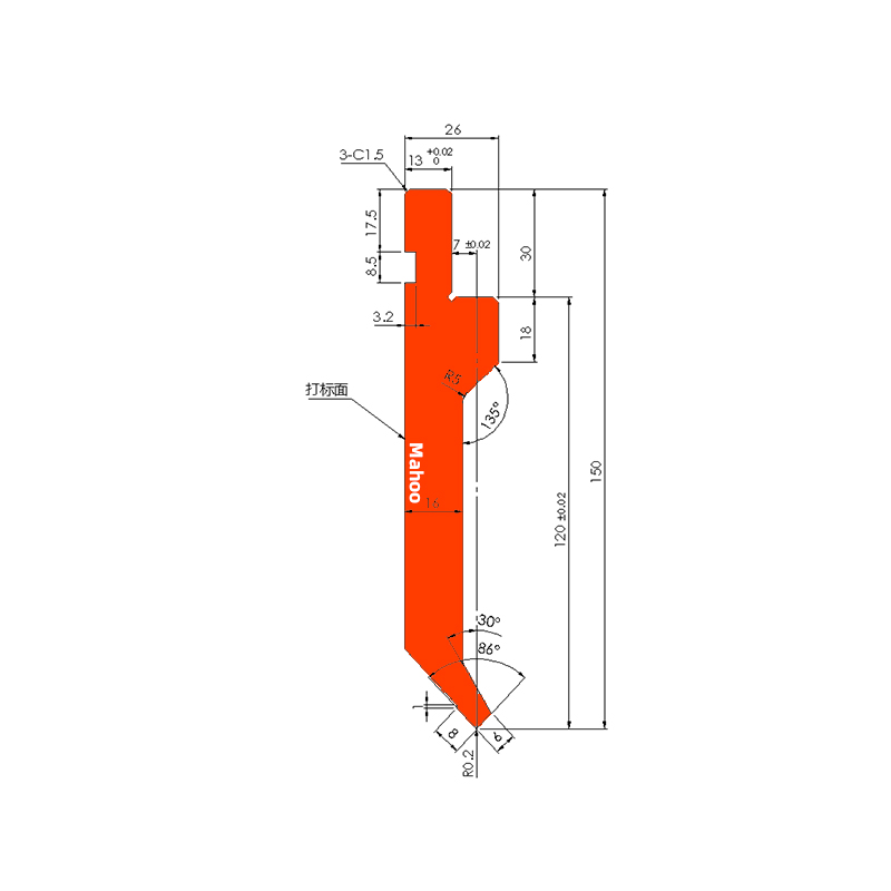 标准折弯模具-折弯上模-616上模H120W26