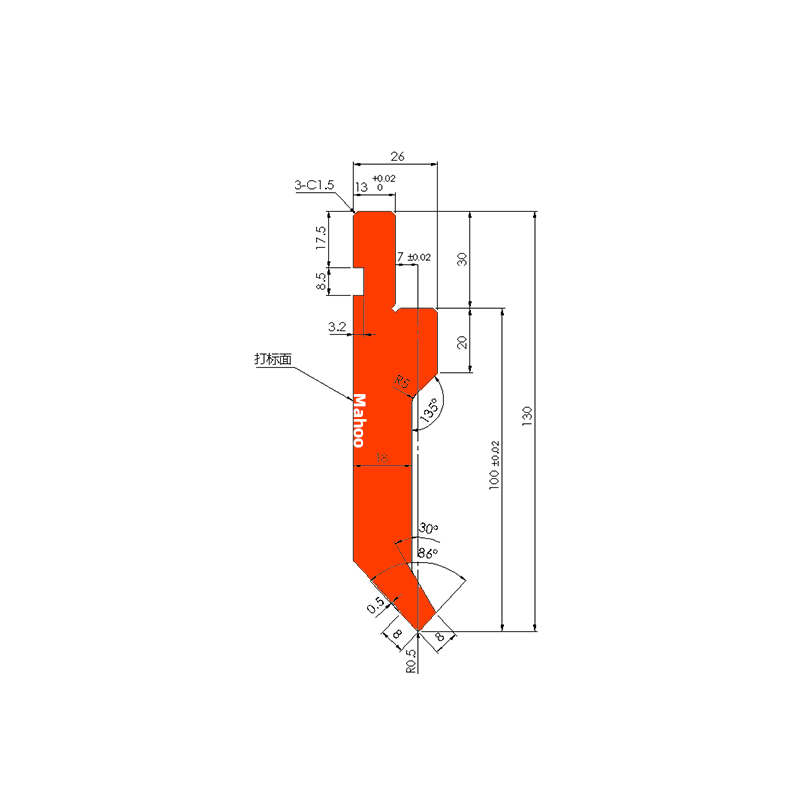 标准折弯模具-折弯上模-818上模H100W26