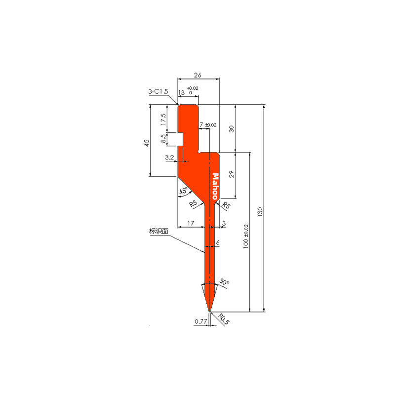 标准折弯模具-折弯上模-10870上模H100W26