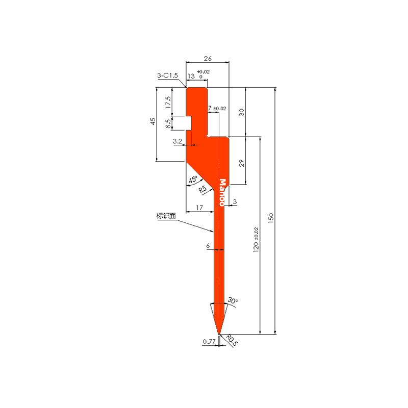 标准折弯模具-折弯上模-10870上模H120W26