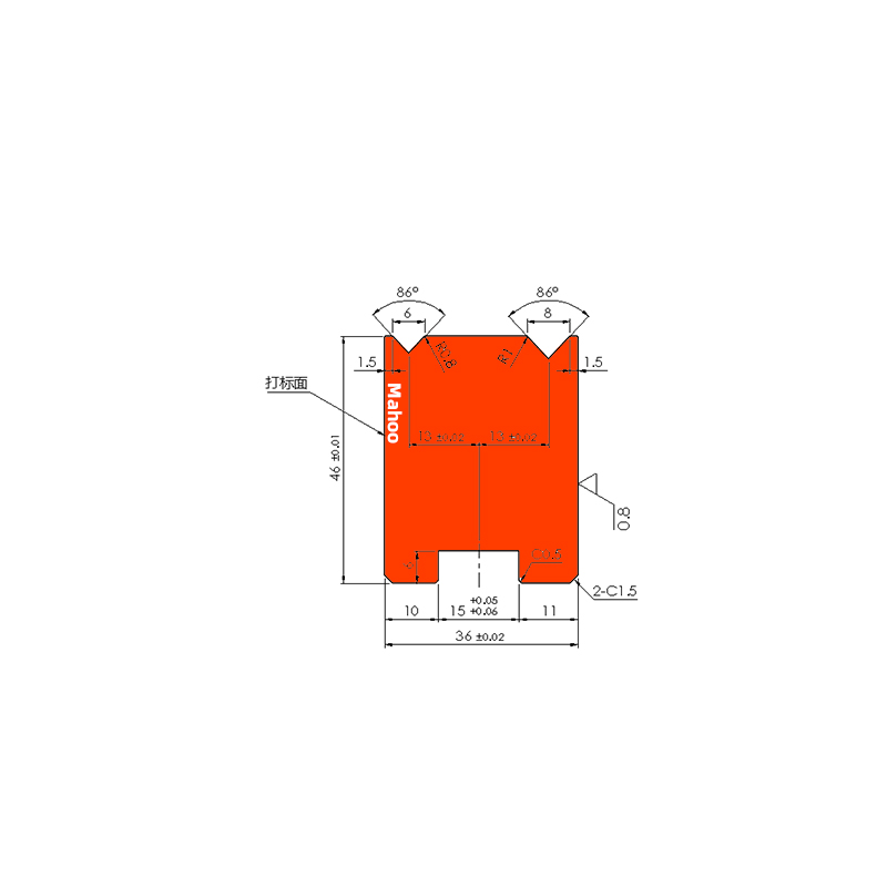 标准折弯模具-折弯上模-V6V8 -86°折弯下模