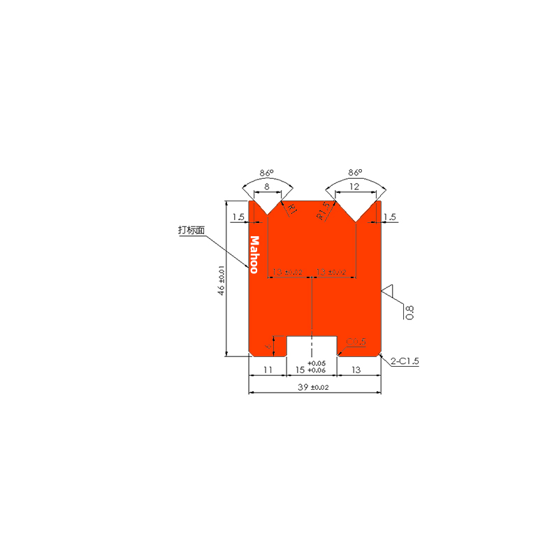 标准折弯模具-折弯上模-V8V12 -86°折弯下模