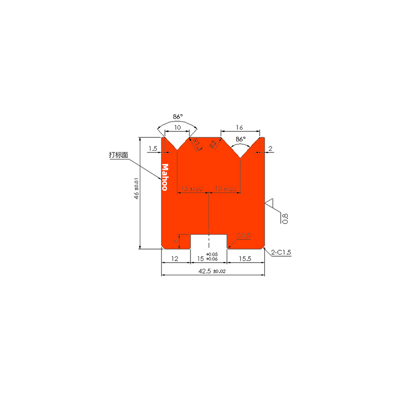 标准折弯模具-折弯上模-V10V16 -86°折弯下模