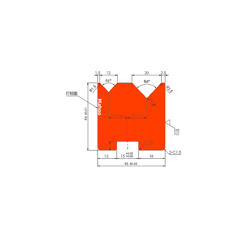 标准折弯模具-折弯上模-V12V20 -86°折弯下模