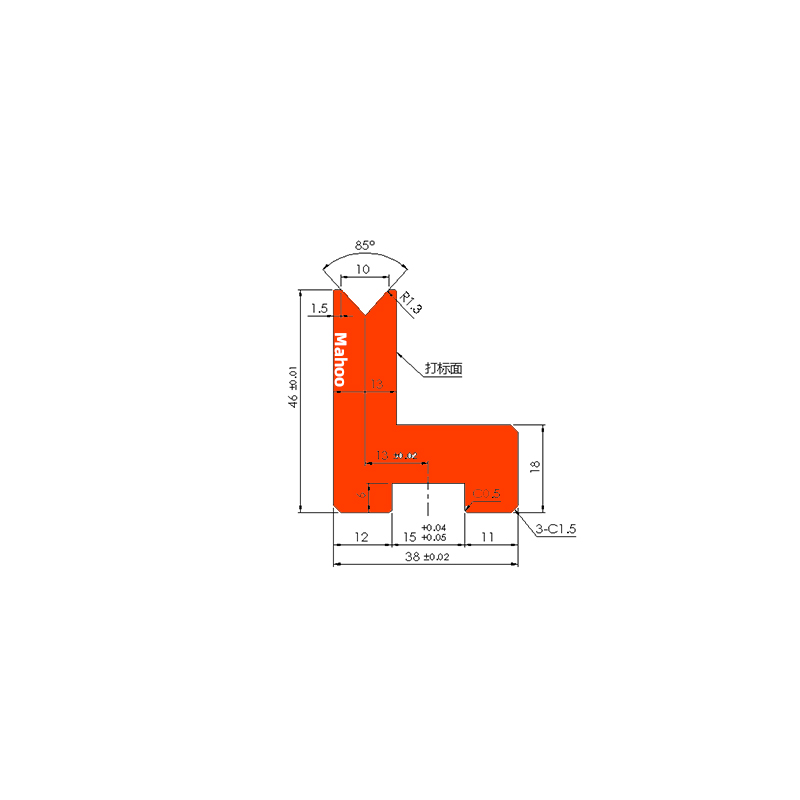 标准折弯模具-折弯上模-V10-85°折弯下模